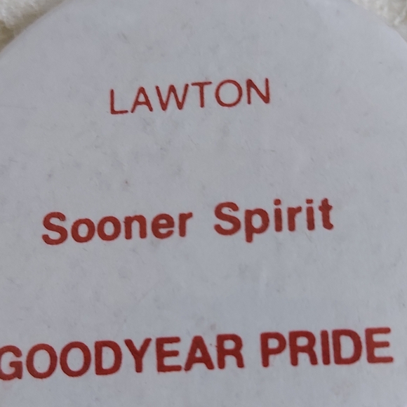 Vintage Goodyear Button Pin Lawton Sooner Spirit Goodyear Pride - Picture 2 of 5